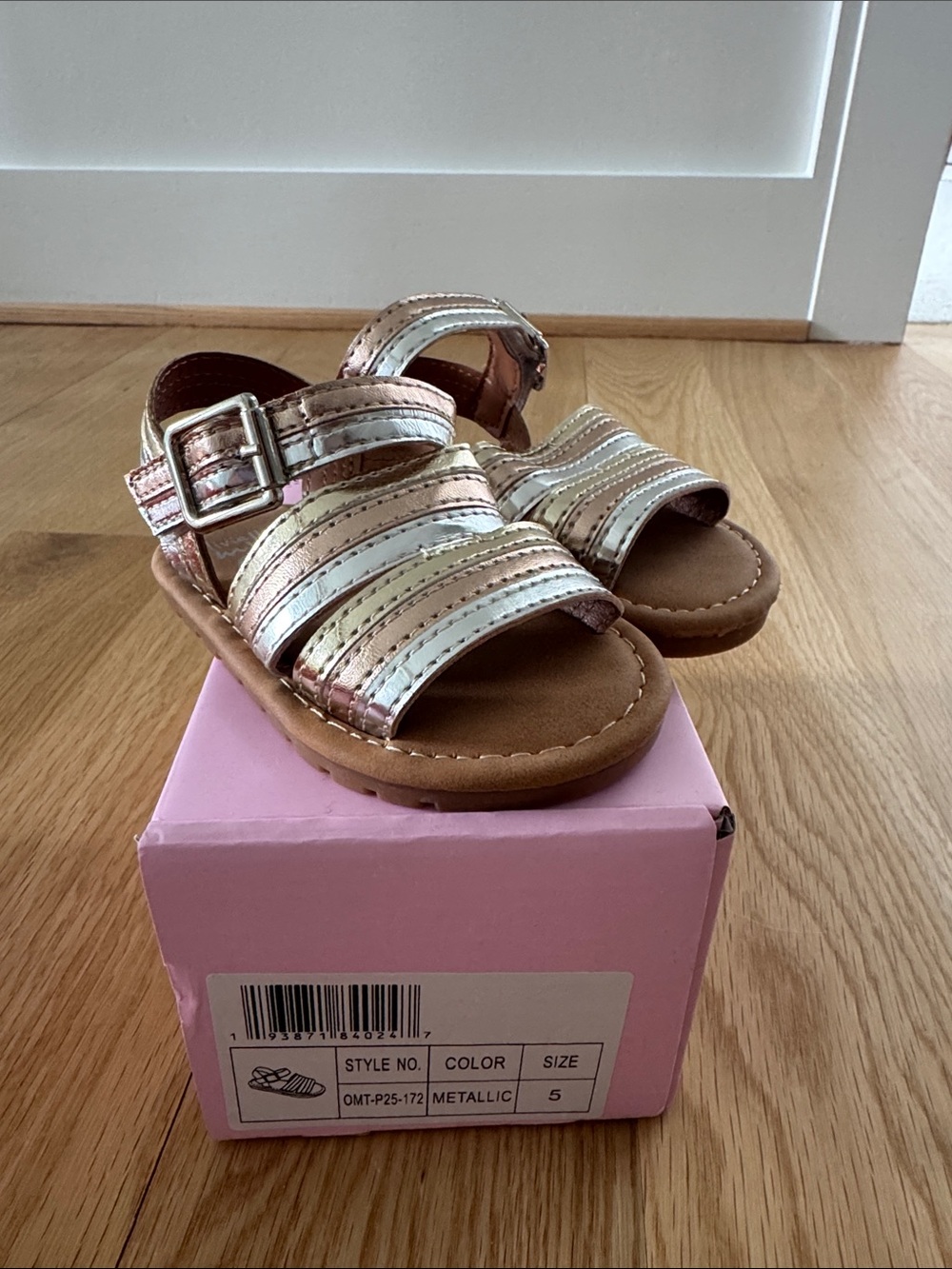 Olivia Miller Metallic Multi-Stripe Toddler Sandals